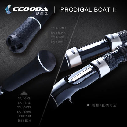 ECOODA EPJ II Full Fuji Parts Single Section 1.6m/1.68m/1.52m Spinning/Casting Rod Corss Carbon Boat Rod Jigging Rod