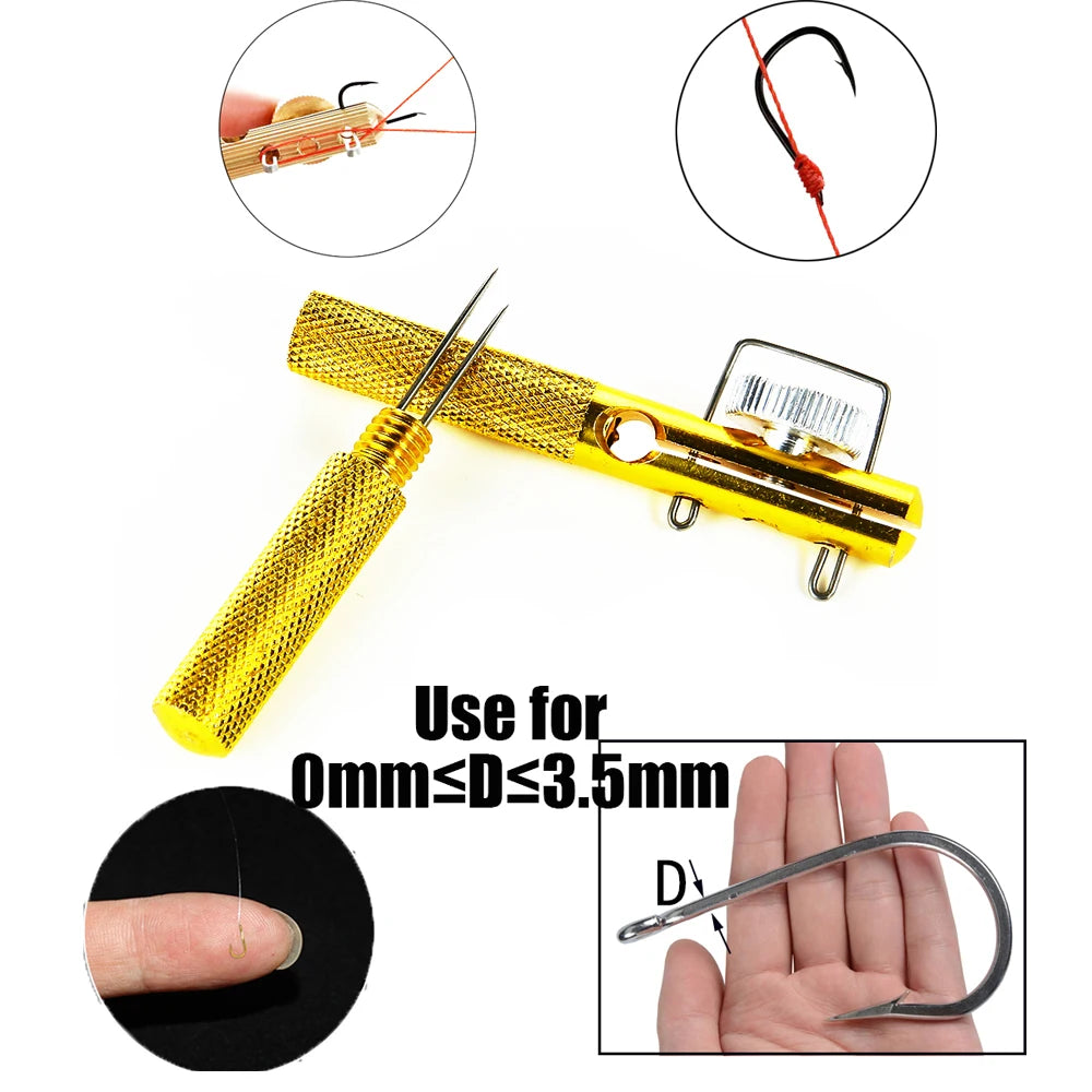 Full Metal Fishing Hook Knotting Tool & Tie Hook Loop Making Device & Hooks Decoupling remover Carp Fishing Accessory