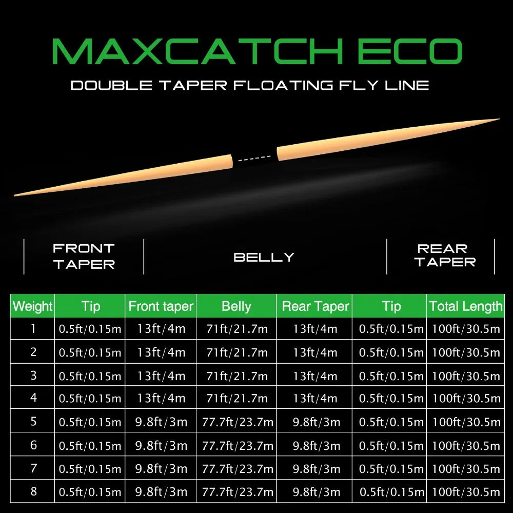 Maximumcatch Double Taper Fly Line 2/3/4/5/6/7/8 WT Floating Fly Fishing Line