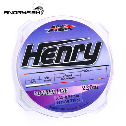 Angryfish New Sport Fishing Line Nylon Tapered Line 220m Henry Series Popular Strong Strength Line