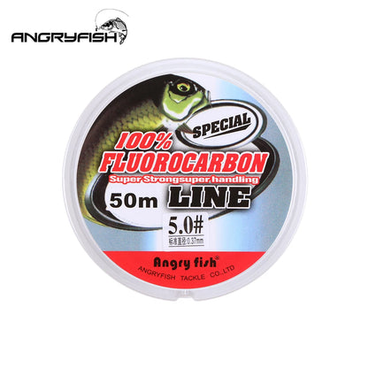 Angryfish Fluorocarbon Fishing Line 50m Transparent/Pink Super strong Carbon Fiber Leader Line