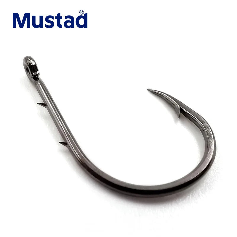 Orginal Mustad Hooks With Ring 10757 High Carbon Steel Peche Anzol Double Back Barbs Lure Wedkarstwo Fishhook 1#-9# Sea Pesca