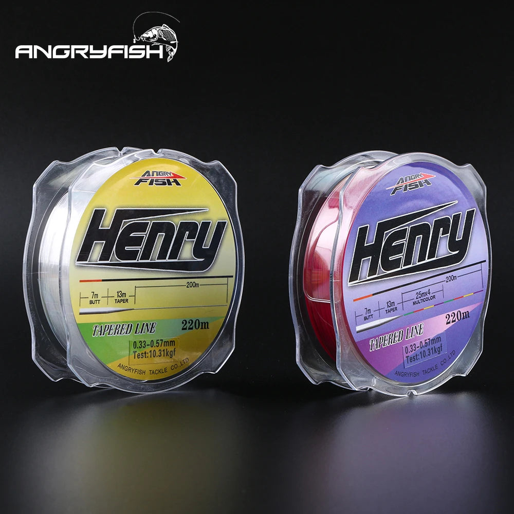 Angryfish New Sport Fishing Line Nylon Tapered Line 220m Henry Series Popular Strong Strength Line