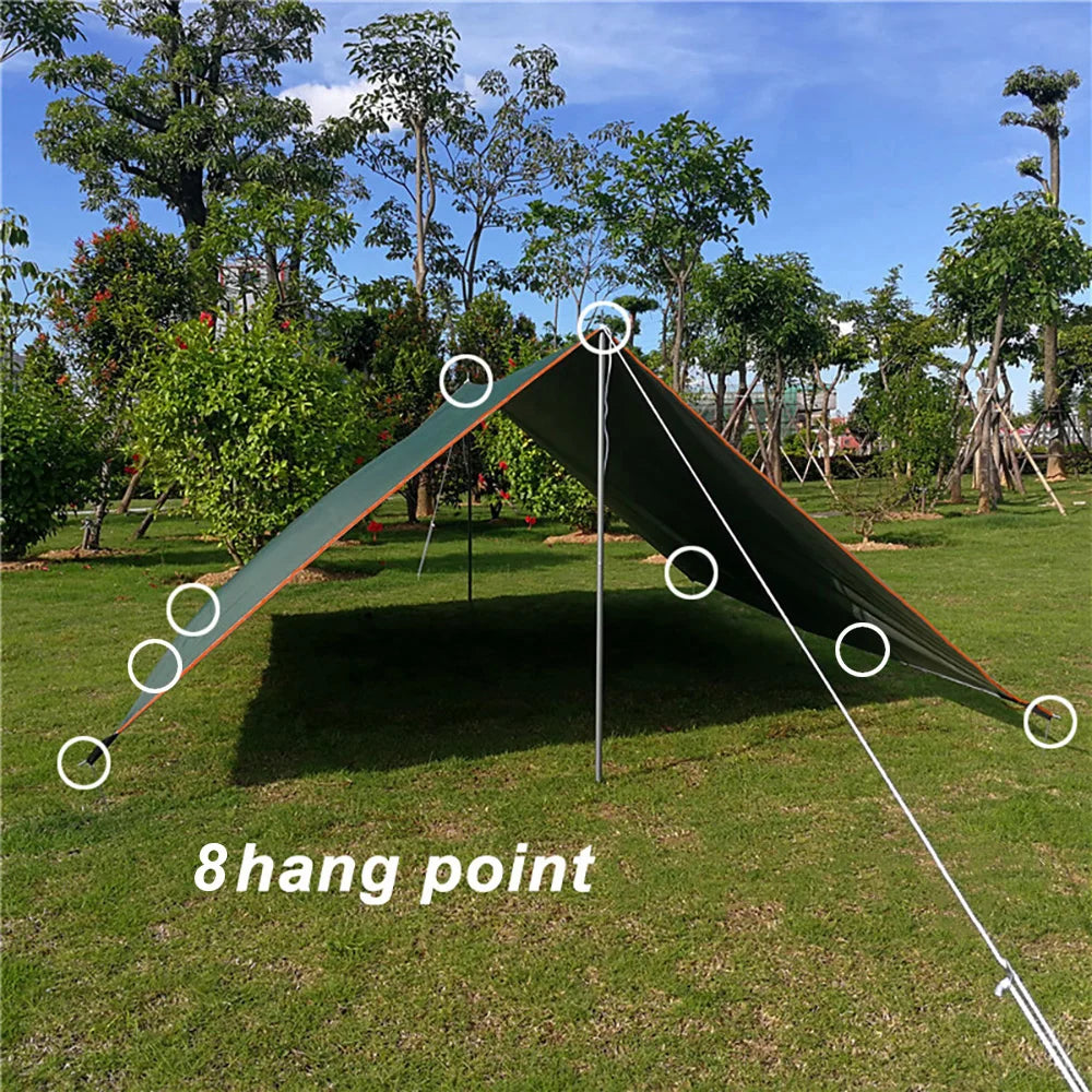 3x3m / 3x4m / 3x5m / 4x4m Ultralight Waterproof Tarp Tent Awning Sunshade Outdoor Camping