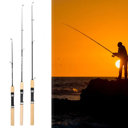 60 80 100CM Mini Telescopic Ice Fishing Rod Portable Carbon Fiber River Shrimp Carp Fishing Pole Winter Fishing Rod Tackle Pesca