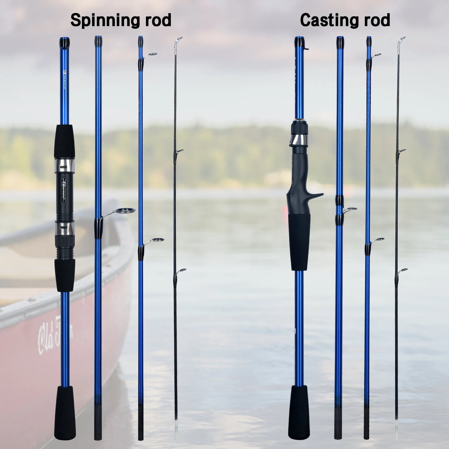 BIUTIFU Baitcasting Spinning Mini Fishing Rod 4/5  Section 1.8/2.1mTravel Carbon Casting Weight 5-20g Fast Ultralight Lure Pole