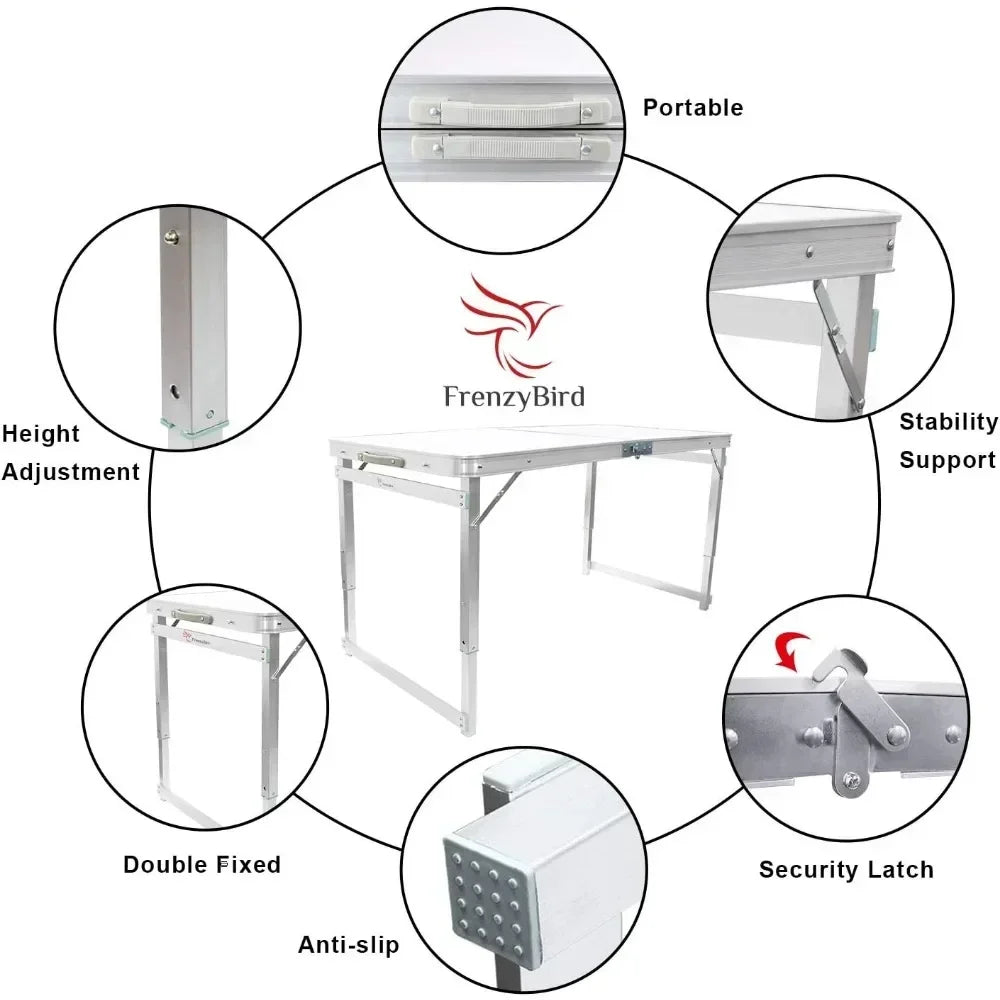 Aluminum Folding Picnic Table With 4 Stools