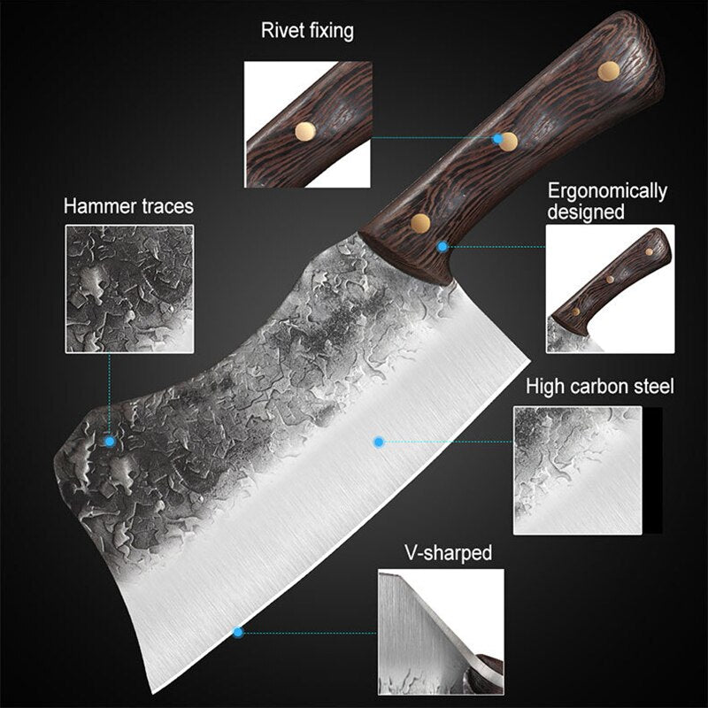 German Style Chef Knife / Meat Cleaver / Bone Chopper Knife High Carbon Stainless Steel