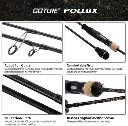 Goture Pollux 100%Fuji Guide Ring Jigging Fishing Rod 1.83m 1.98m Spinning/Casting Ocean Rod ML M MH Power Slow Fast Boat pole