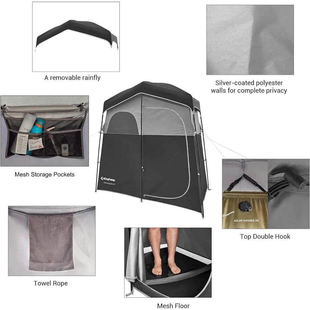 Camping Shower Tent Oversize Space Privacy Tent Portable Outdoor Shower Tents for Camping with Floor Changing Tent  Freight free