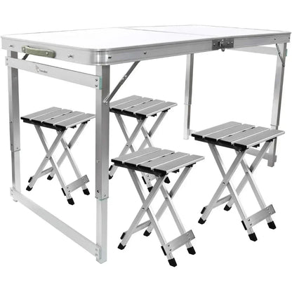 Aluminum Folding Picnic Table With 4 Stools