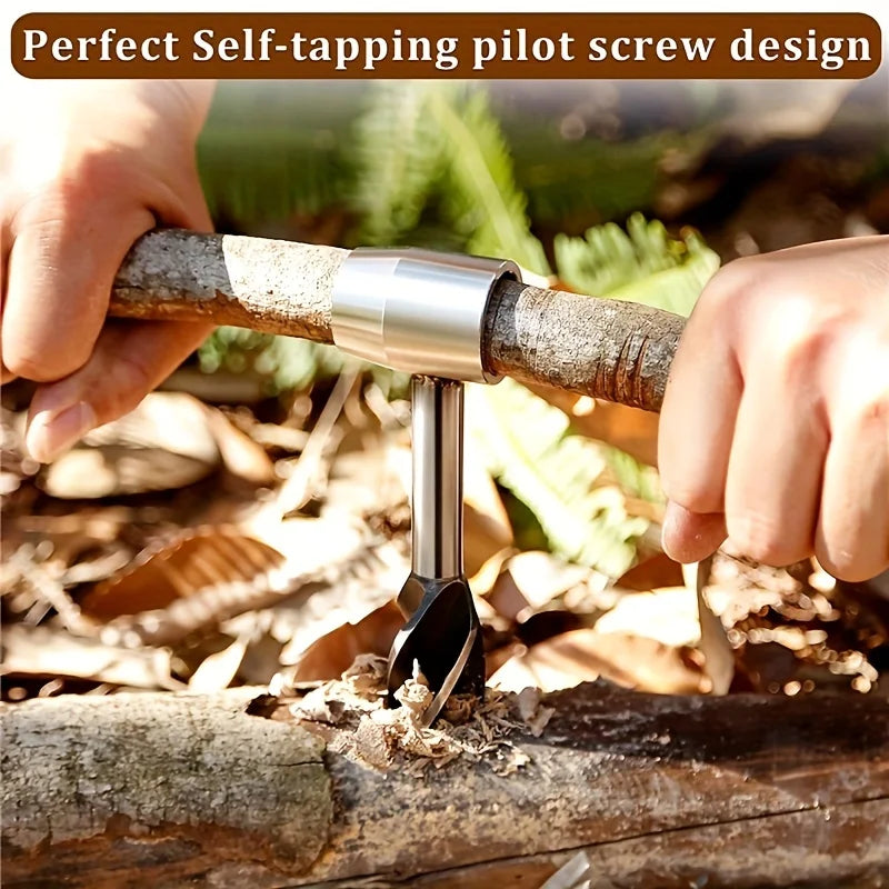 Portable Outdoor Survival Woodworking Tools Auger Drill Bits Bushcraft Settlers Hand Drill Punch Tool For Camping Outdoor Hiking