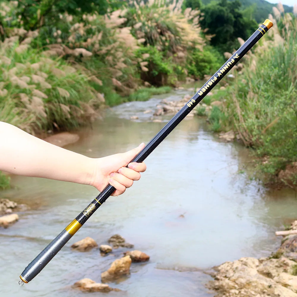 JOSBY Telescopic Fishing Rod Ultralight Super Hard Carbon Fiber Portable For Freshwater Carp Stream Pole 3.6M 4.5M 5.4M 6.3M7.2M