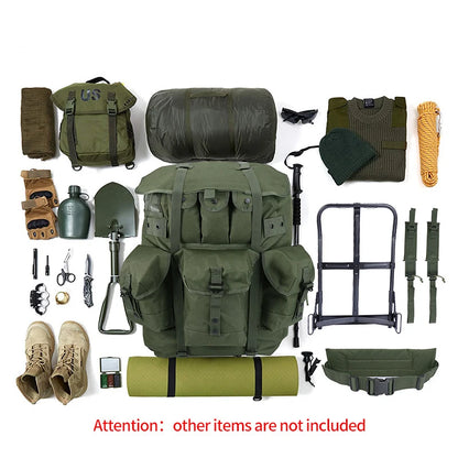 Outdoor Tactical External Frame Backpack Men's Large Capacity Hiking and Mountaineering Bag