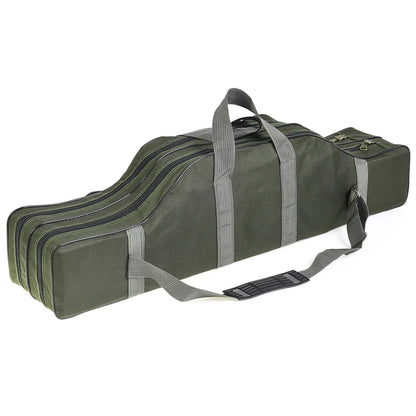 Fishing Bag Portable Folding Fishing Rod Reel Bag Fishing Pole Gear Tackle Tool Carry Case Carrier Travel Storage Bag Organizer