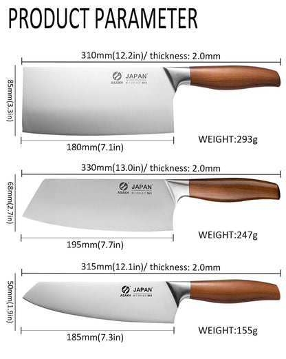 Professional Japanese Kitchen Chef Knife Set Meat Fish Slicing Vegetables Cutter Stainless Steel Butcher Cleaver Knife with Box