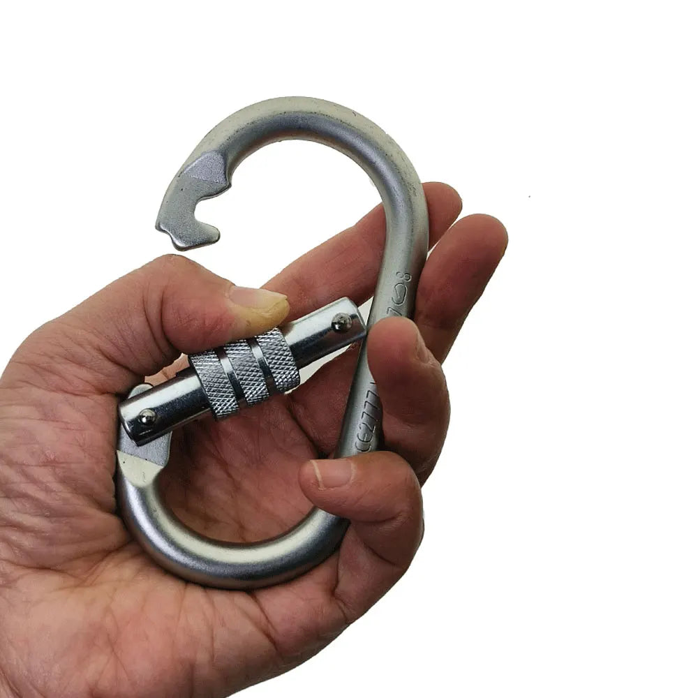 Alloy Steel Oval Screw Locking Carabiner Keychain