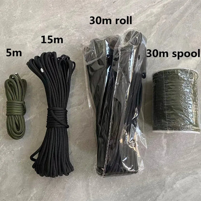 5M/15M/30M 7-Core 550 Paracord 4mm Parachute Cord Outdoor Camping survival Rope kit Umbrella Tent Lanyard Strap Clothesline