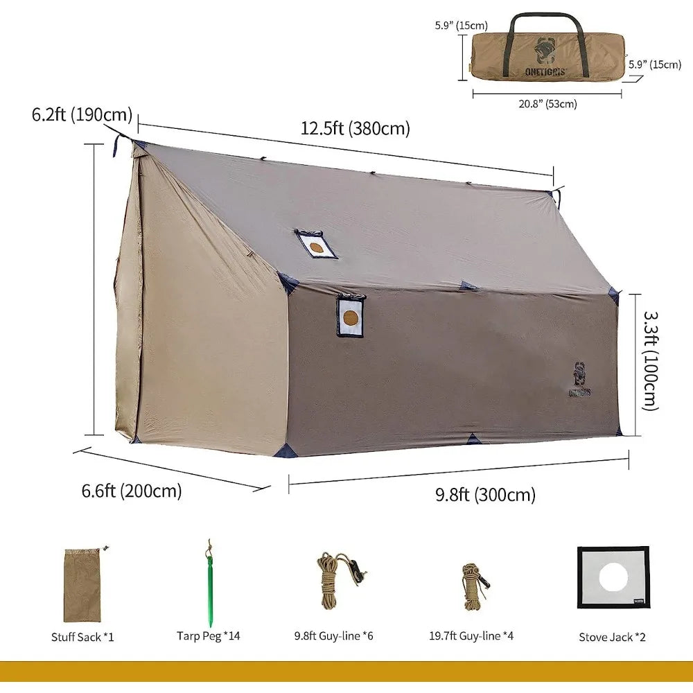 Hammock Hot Tent with Stove Jack, Spacious Versatile Wall Tent with Snow Skirt, 3000mm Waterproof with Zippered Freight free