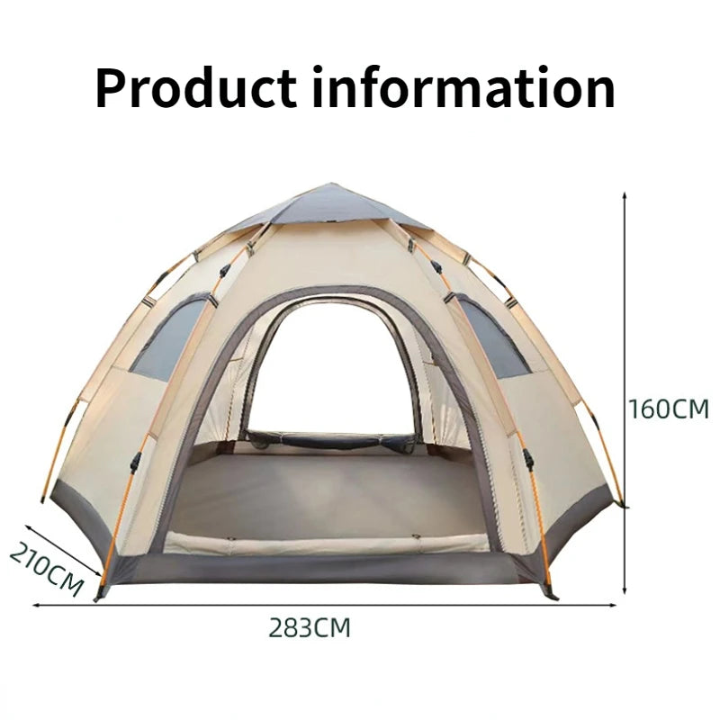 Camping Portable Equipment 6person Tent Camping Folding Outdoor Fully Automatic Speed Open Rain Proof Sunscreen Wilderness