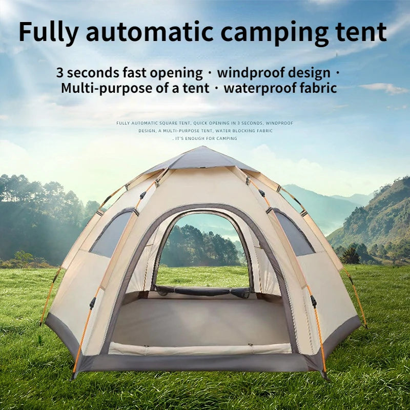 Camping Portable Equipment 6person Tent Camping Folding Outdoor Fully Automatic Speed Open Rain Proof Sunscreen Wilderness