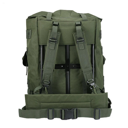 Outdoor Tactical External Frame Backpack Men's Large Capacity Hiking and Mountaineering Bag