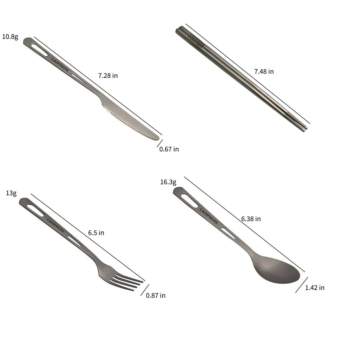 Ultralight Titanium Portable Flatware