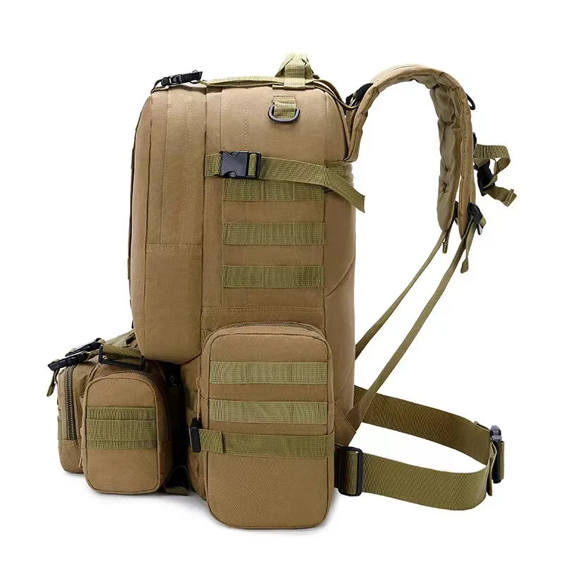 50L Tactical Backpack Waterproof 4 In1 Molle Sport Tactical Bag Outdoor Hiking Climbing Fishing Travel Laptop Backpacks