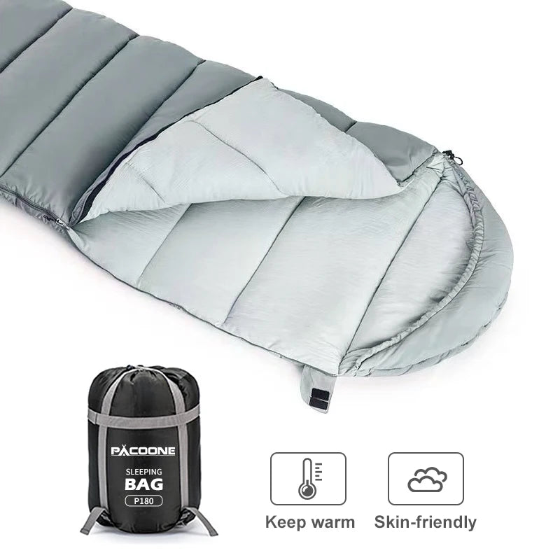 PACOONE Outdoor Sleeping Bag Double Sleeping Bag Lightweight Cotton Warm Sleeping Bag Washable Camping Travel Sleeping Bag New