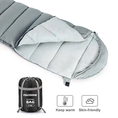 PACOONE Outdoor Sleeping Bag Double Sleeping Bag Lightweight Cotton Warm Sleeping Bag Washable Camping Travel Sleeping Bag New