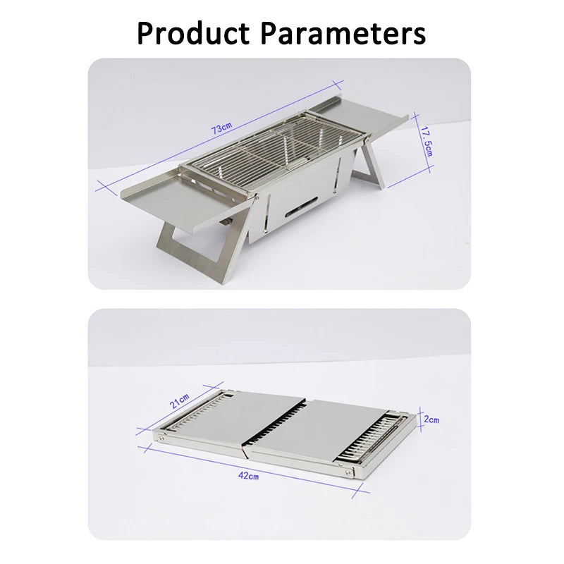 Outdoor Portable BBQ Grill Thickened Stainless Steel Small Camp Stove