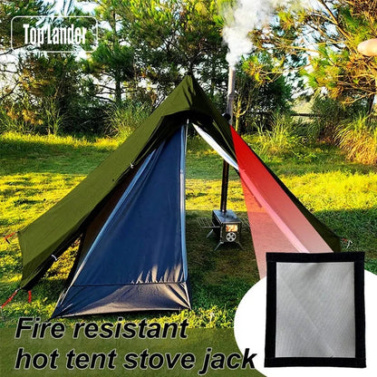 Hot Tent Stove Jack / Fire Resistant Anti-Scald / Fire Stove Pipe Vent Pipe Protect Ring Winter Camping Teepee Tipi Accessory