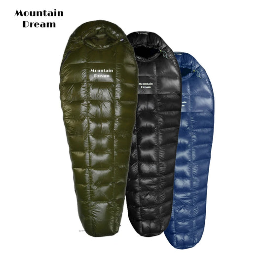 Mountaindream winter and autumn mummy ultra-light warm down sleeping bag outdoor travel camping nylon white goose down