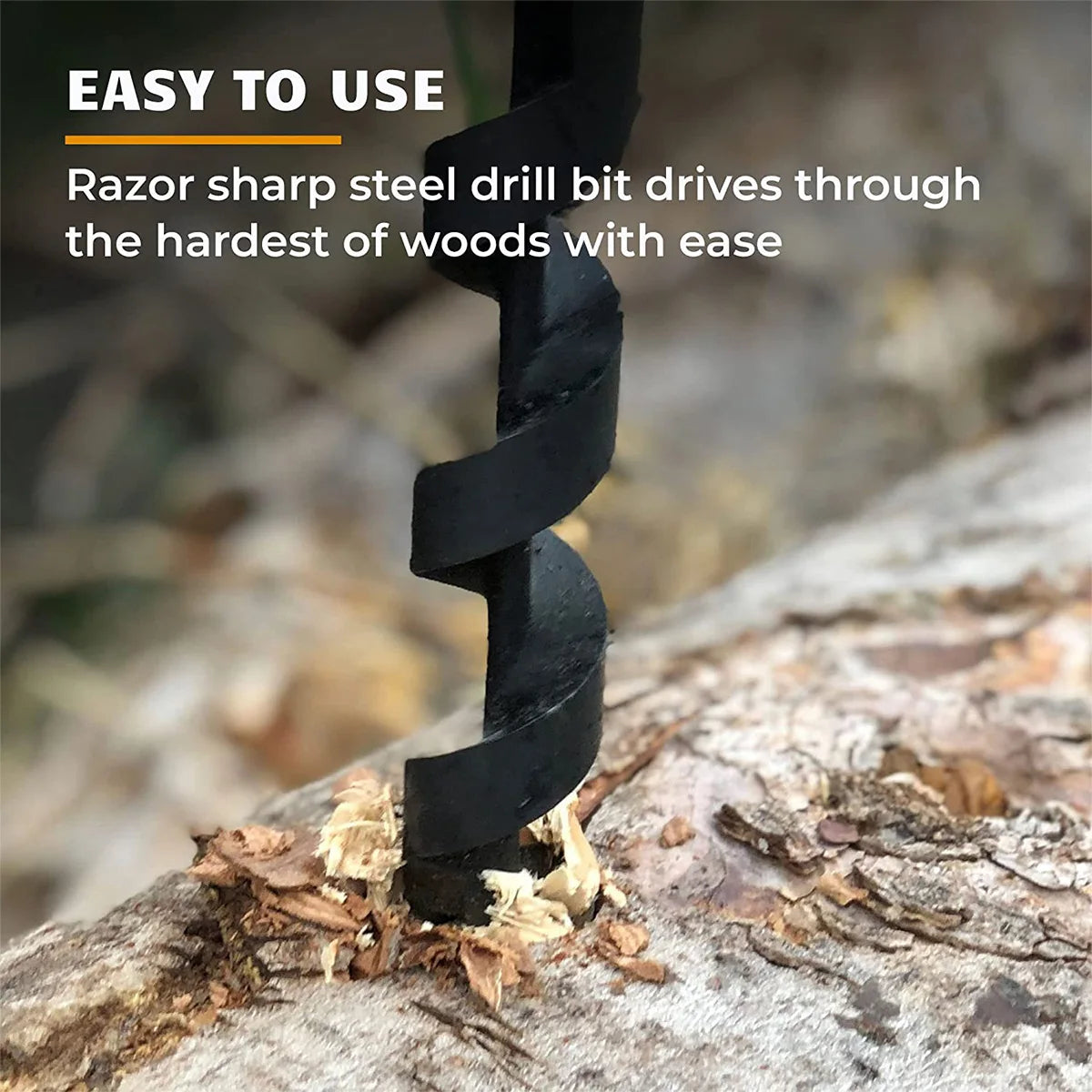 Bushcraft Outdoor Survival Hand Drill Carbon Steel Manual Auger Drill Manual Survival Drill Bit Self-Tapping Wood Punch Tool