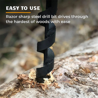 Bushcraft Outdoor Survival Hand Drill Carbon Steel Manual Auger Drill Manual Survival Drill Bit Self-Tapping Wood Punch Tool