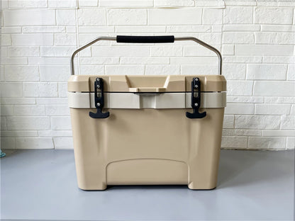 Chinese Factory Wholesale Sand Color 26 L PU Foam Insulation Box Plastic Cooler Box